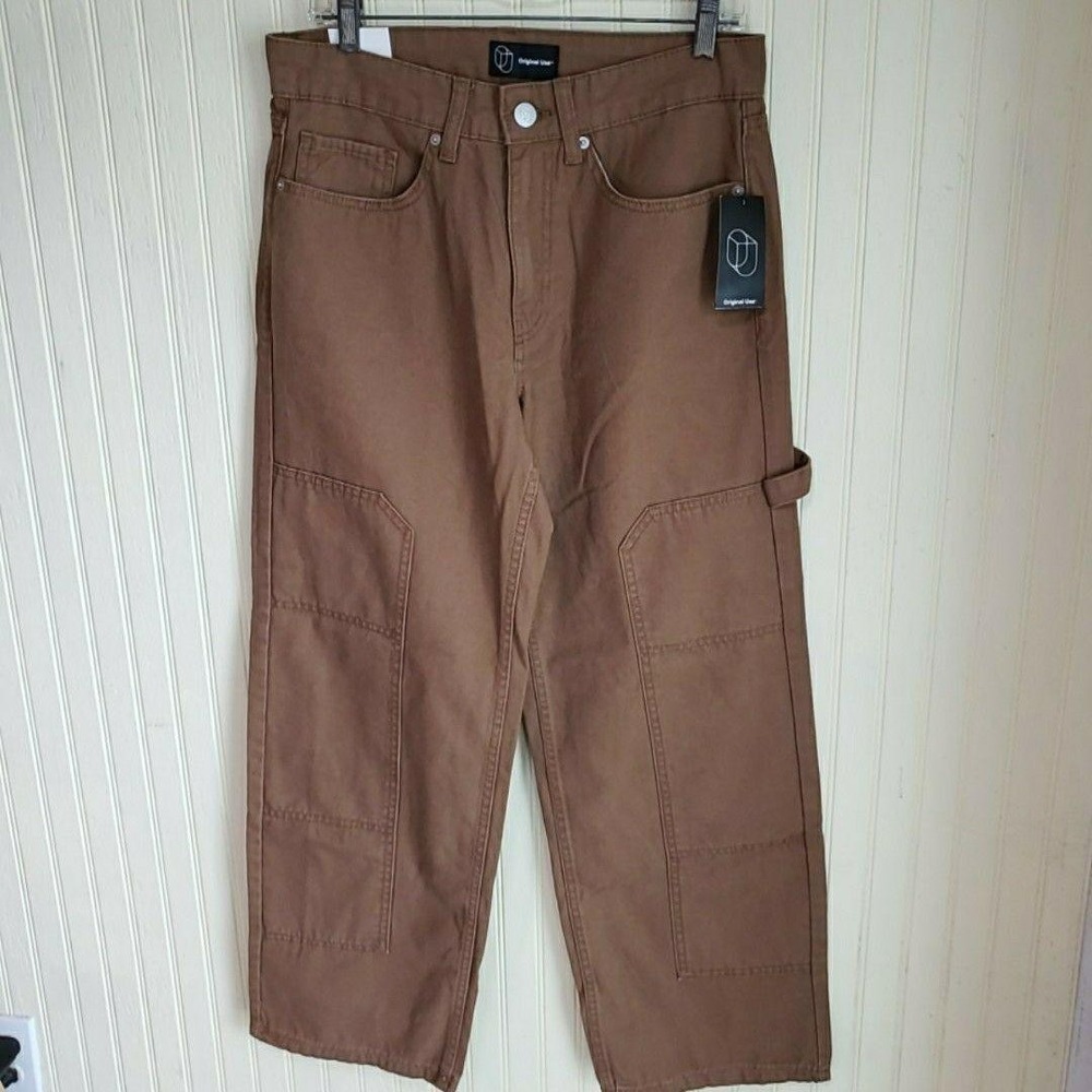 Original Use Pants Mens 30x29 Brown Relaxed Carpenter Canvas Workwear Utility